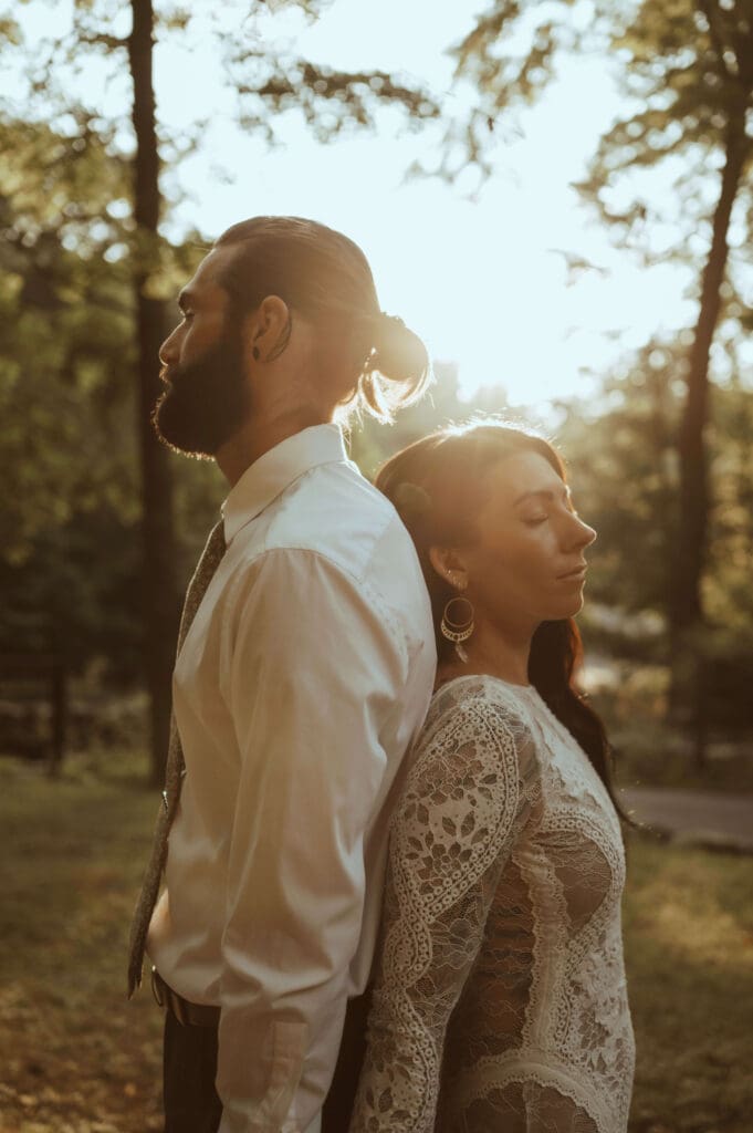 bohemian micro wedding portrait